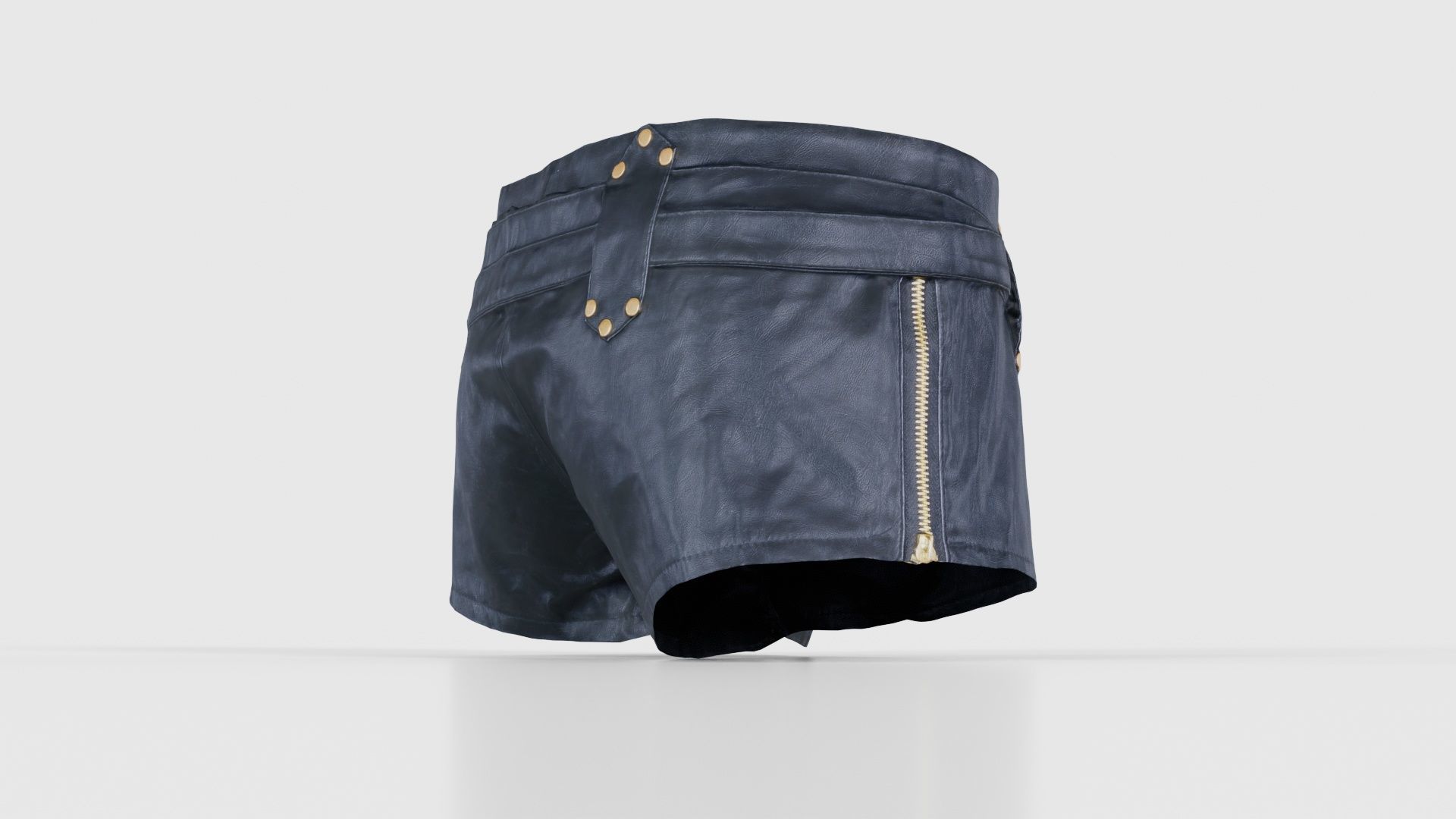 Tiny Leather Short Gold Low-poly 3D model_19