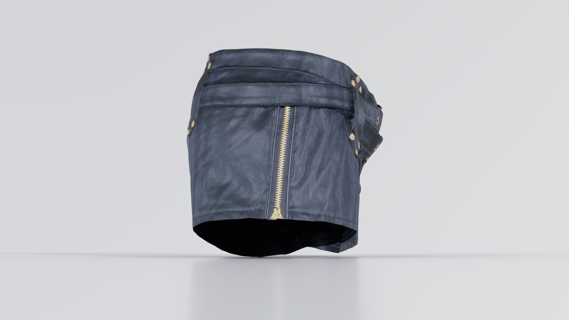 Tiny Leather Short Gold Low-poly 3D model_4