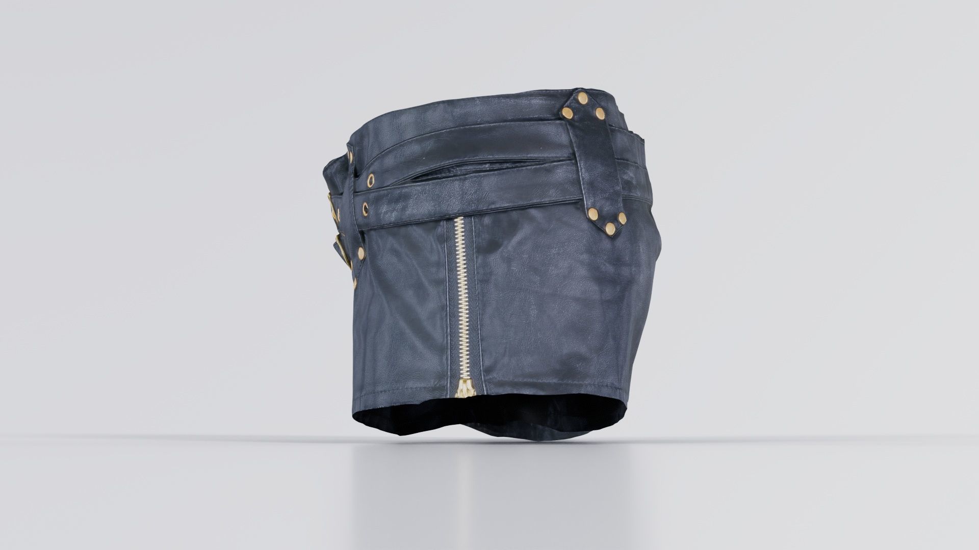 Tiny Leather Short Gold Low-poly 3D model_5