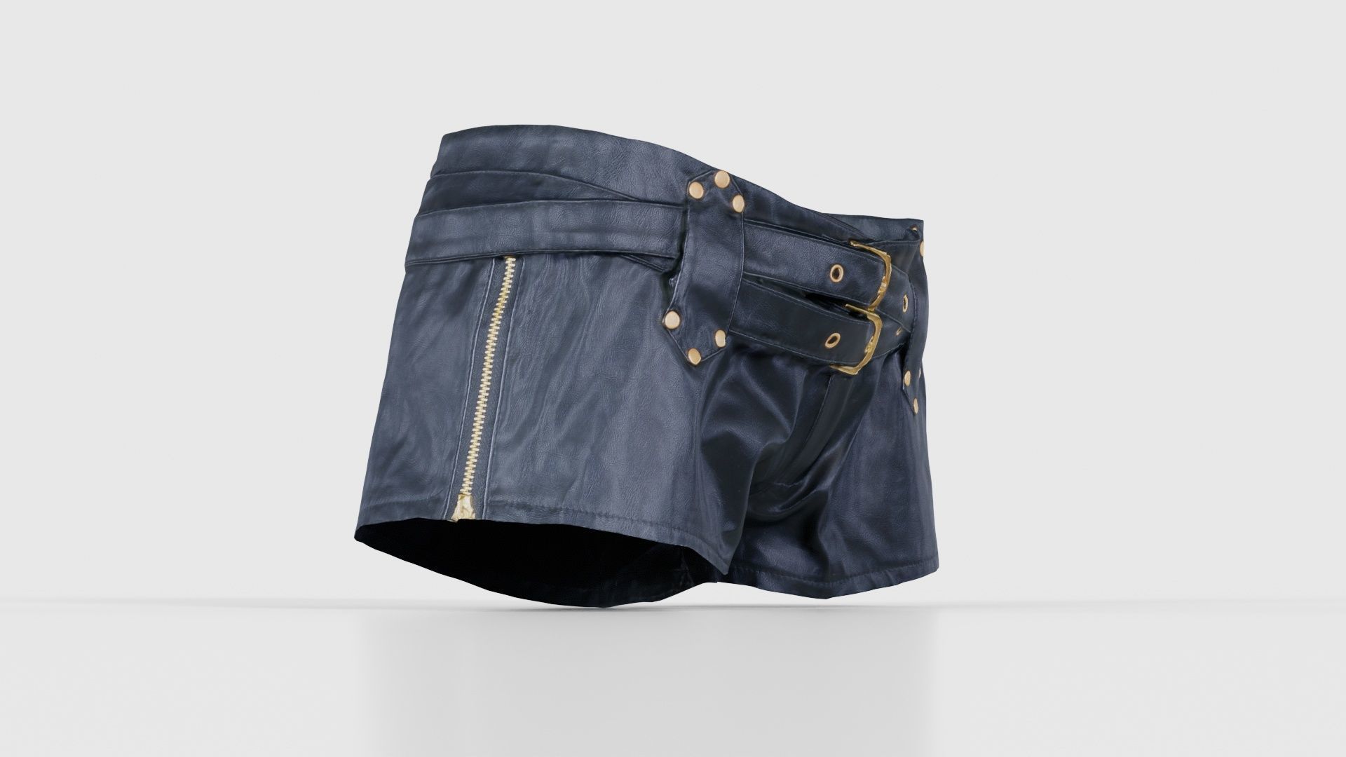 Tiny Leather Short Gold Low-poly 3D model_17
