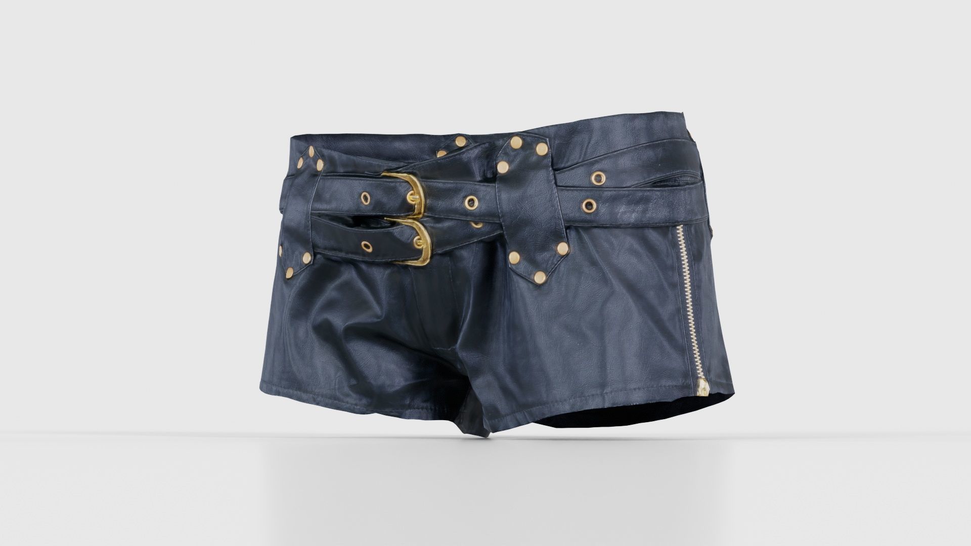 Tiny Leather Short Gold Low-poly 3D model_26