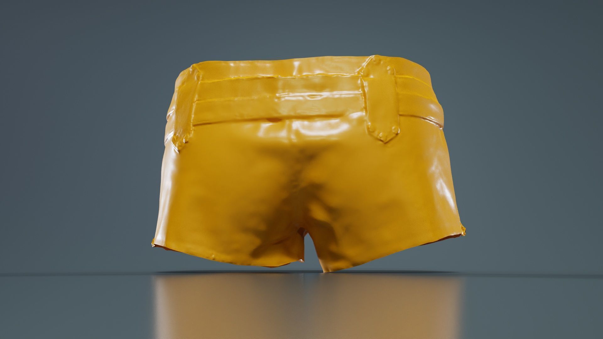 Tiny Leather Short Gold Low-poly 3D model_13