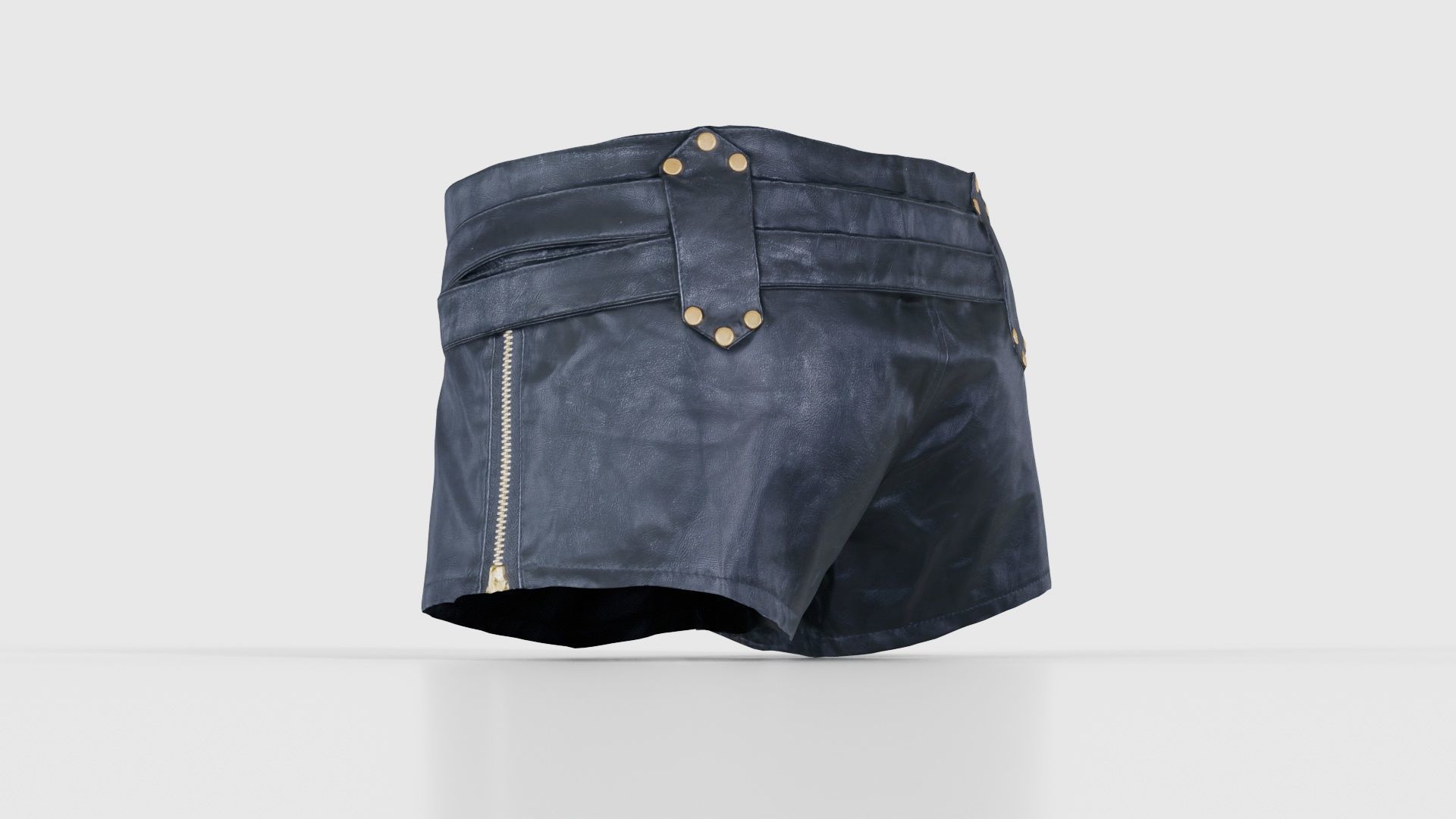 Tiny Leather Short Gold Low-poly 3D model_23