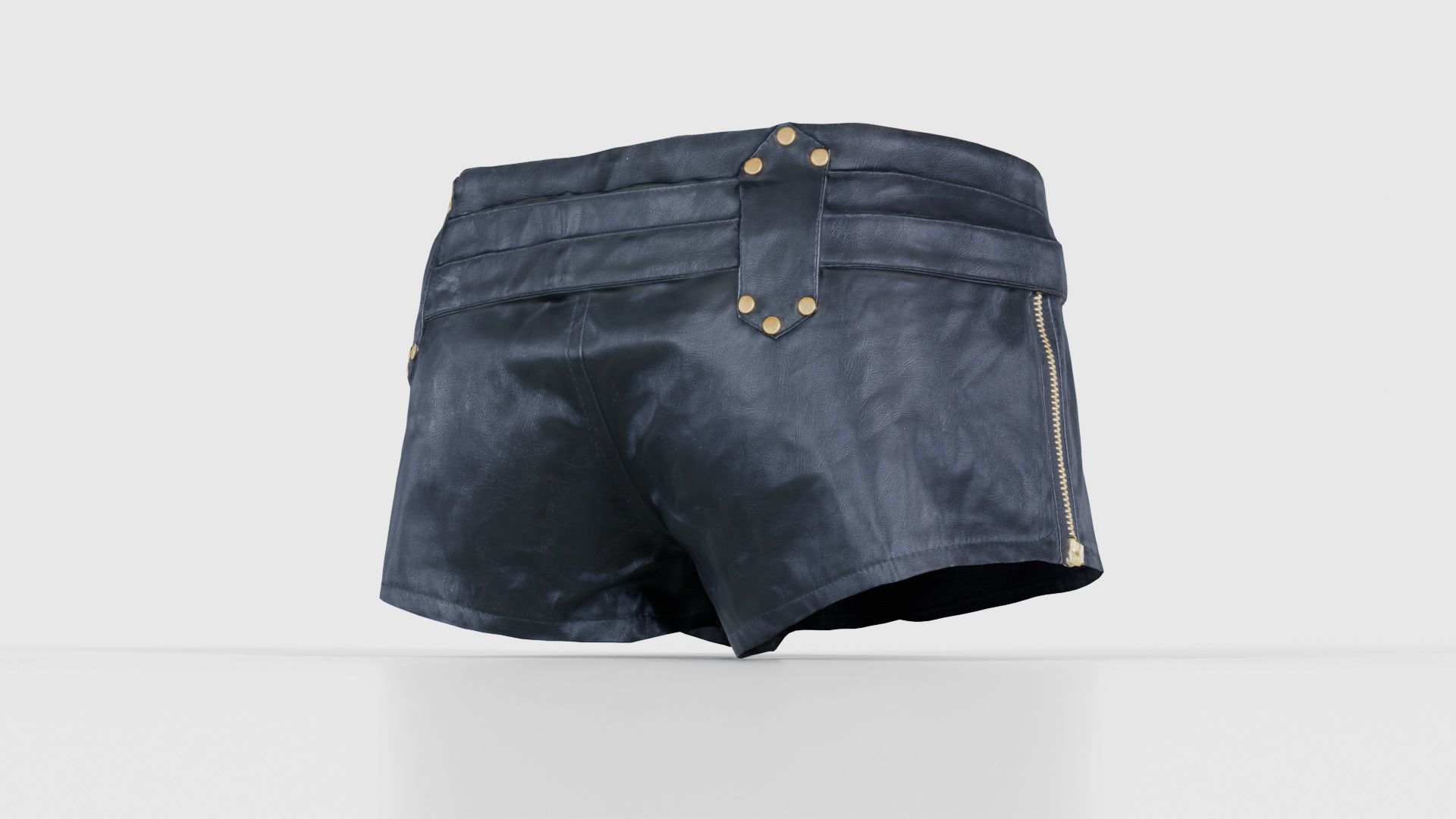 Tiny Leather Short Gold Low-poly 3D model_20
