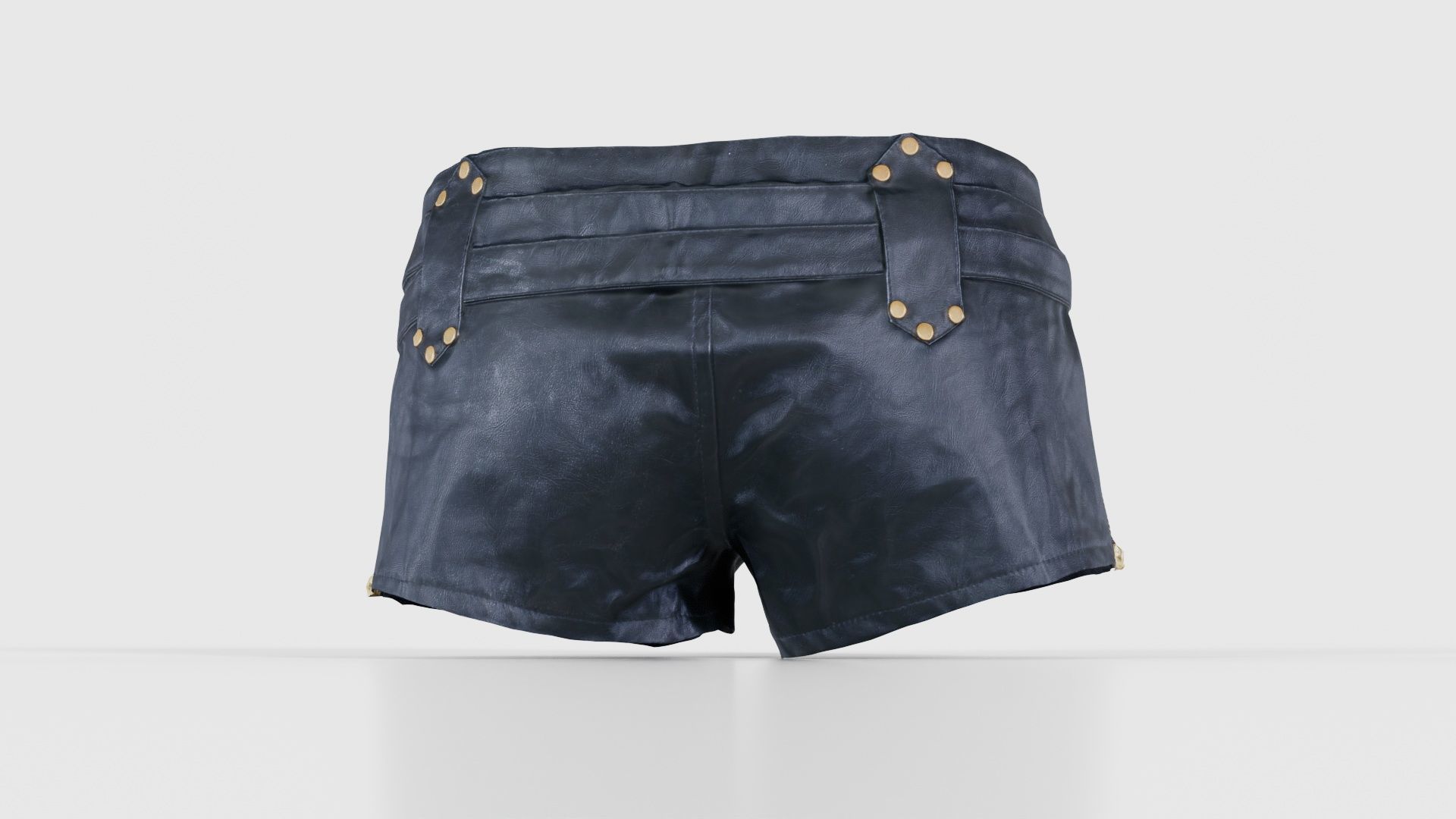 Tiny Leather Short Gold Low-poly 3D model_21