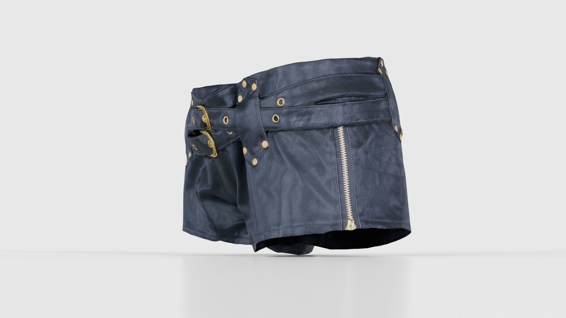 Tiny Leather Short Gold Low-poly 3D model_25