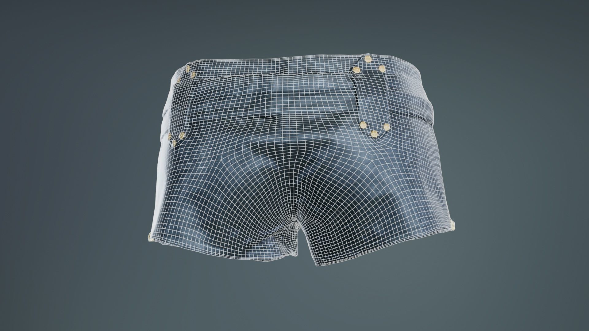 Tiny Leather Short Gold Low-poly 3D model_10