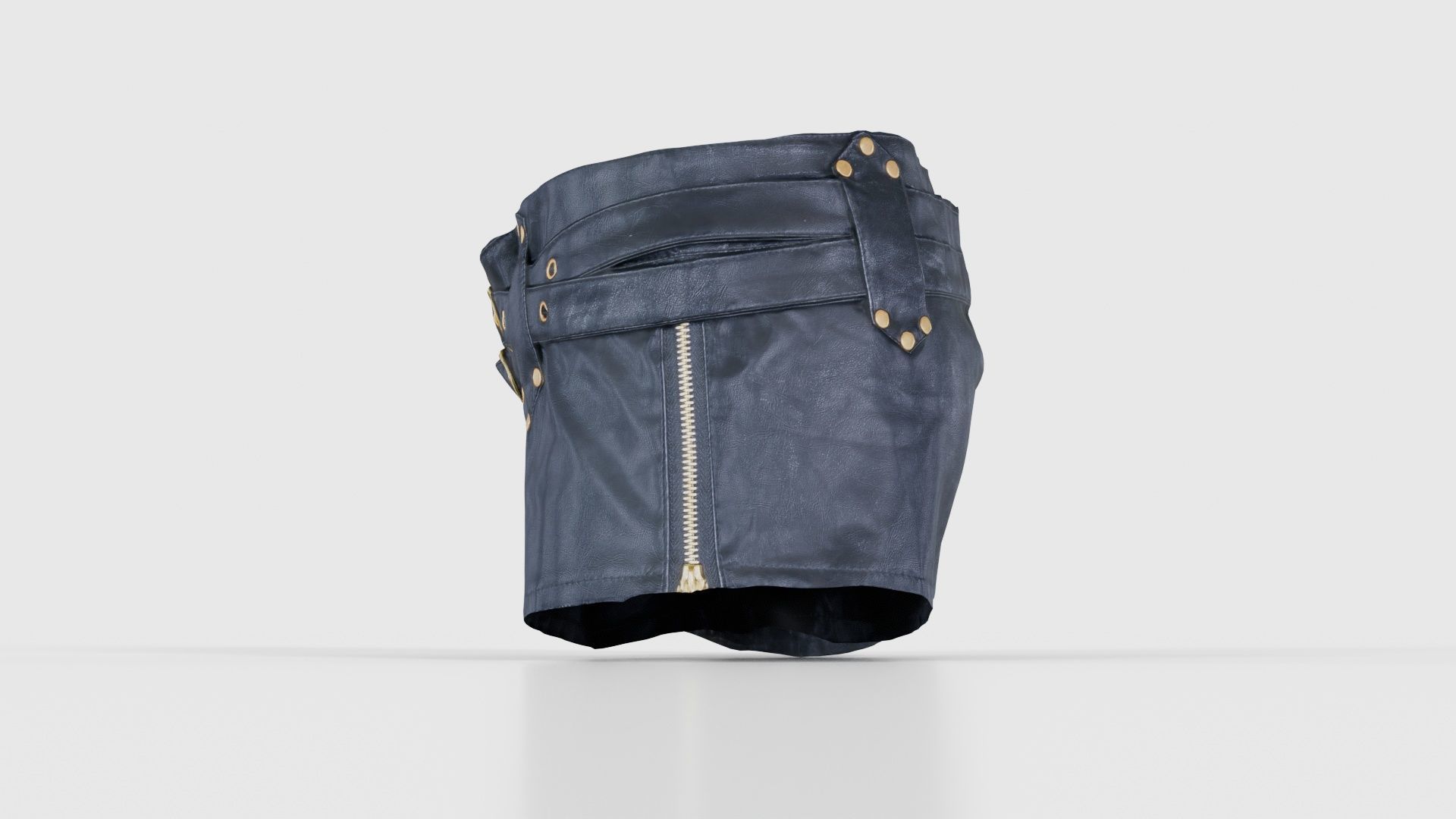 Tiny Leather Short Gold Low-poly 3D model_24