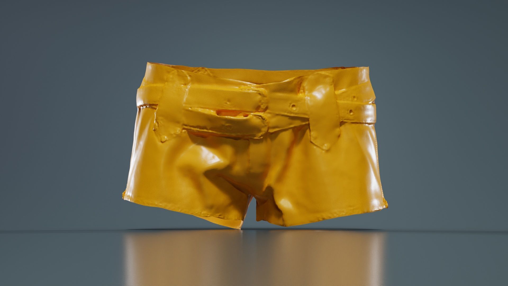 Tiny Leather Short Gold Low-poly 3D model_12