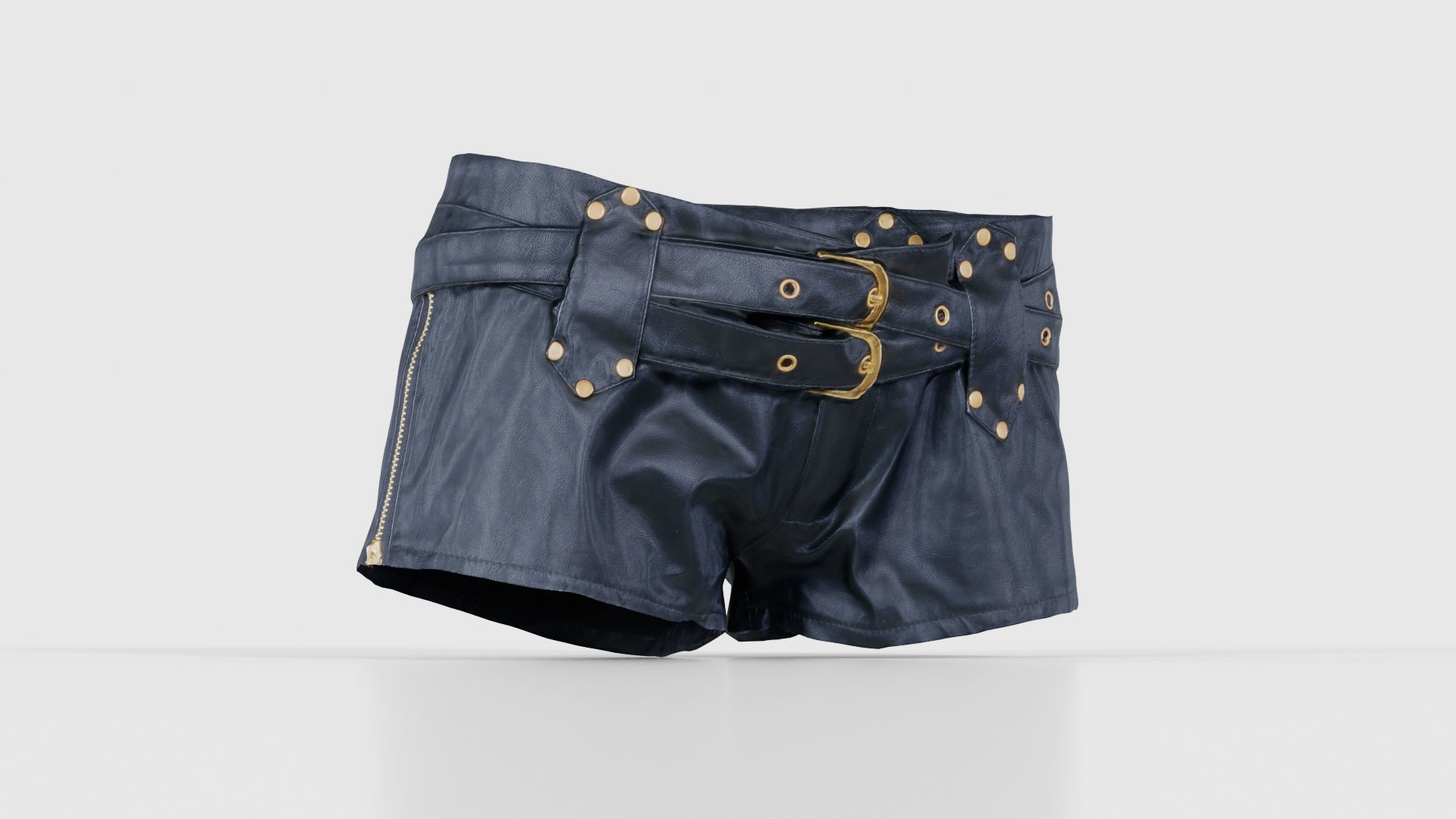 Tiny Leather Short Gold Low-poly 3D model_16