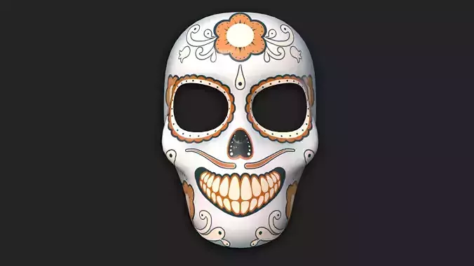 Dia de Los Muertos Mask A10 - Character Design Low-poly 3D model