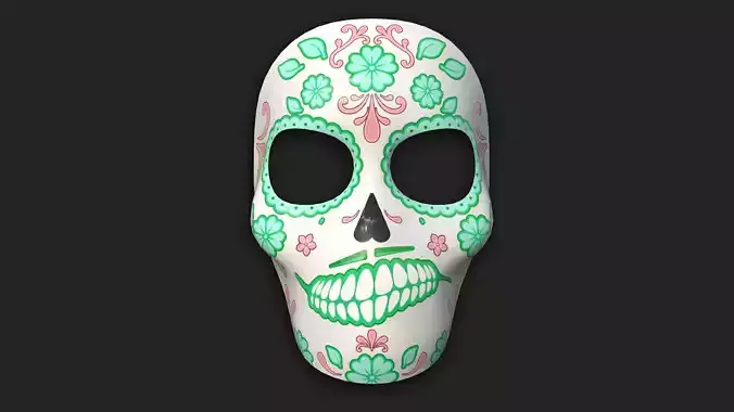 Dia de Los Muertos Mask A09 - Character Design Low-poly 3D model