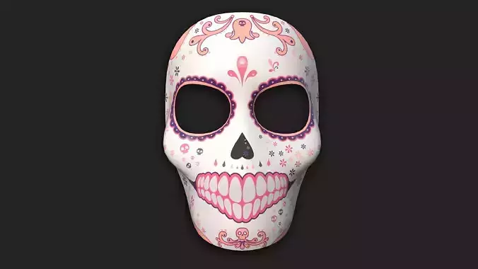Dia de Los Muertos Mask A08 - Character Design Low-poly 3D model
