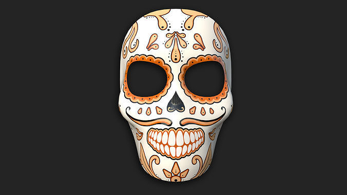 Dia de Los Muertos Mask A07 - Character Design Low-poly 3D model