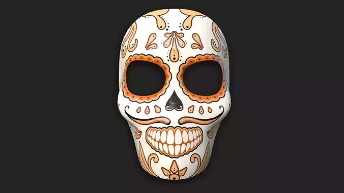 Dia de Los Muertos Mask A07 - Character Design Low-poly 3D model