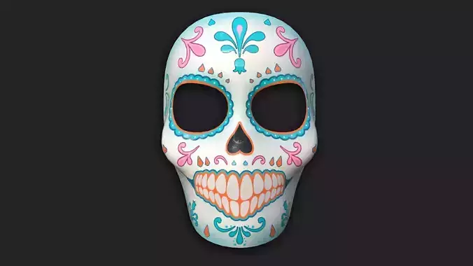 Dia de Los Muertos Mask A06 - Character Design Low-poly 3D model