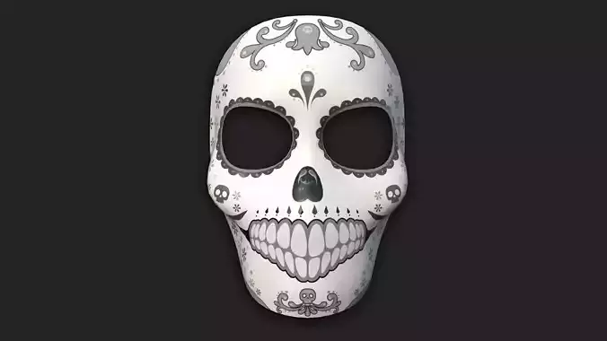 Dia de Los Muertos Mask A05 - Character Design Low-poly 3D model