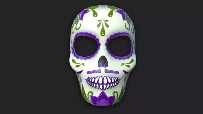 Dia de Los Muertos Mask A04 - Character Design Low-poly 3D model