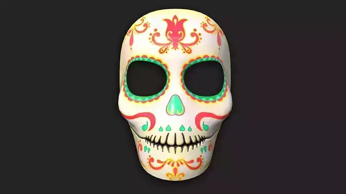 Dia de Los Muertos Mask A03 - Character Design Low-poly 3D model