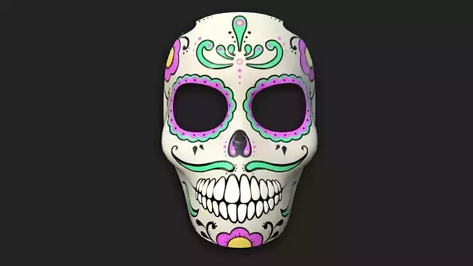 Dia de Los Muertos Mask A01 - Character Design Low-poly 3D model
