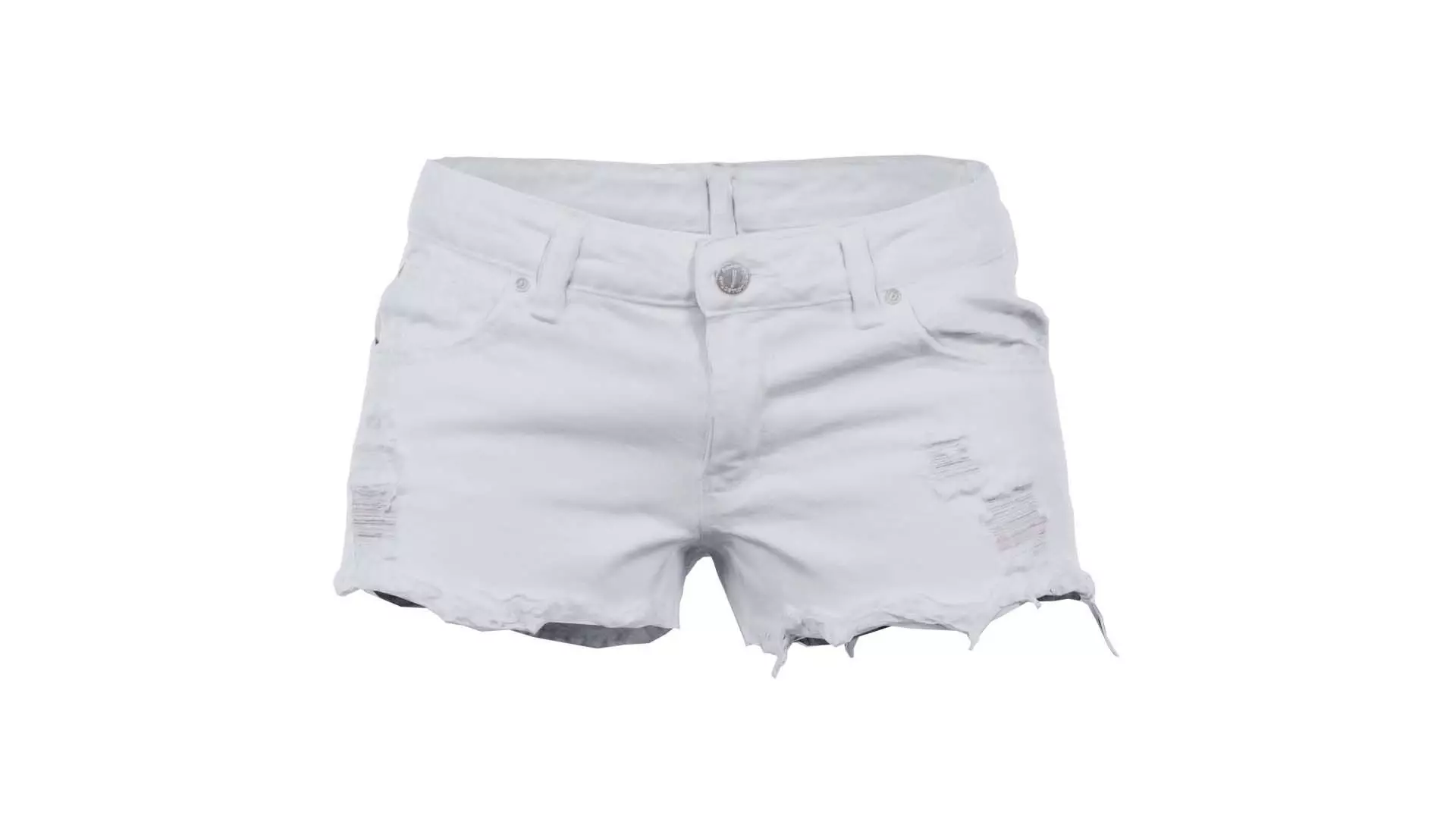 White Jeans Shorts Low-poly 3D model