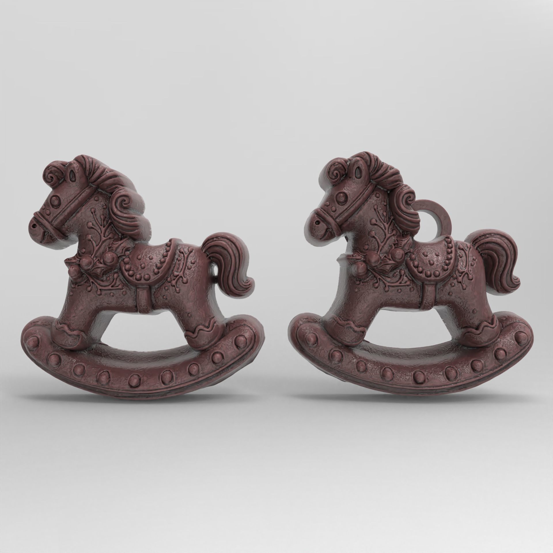 christmas horse decoration 3D print model_2