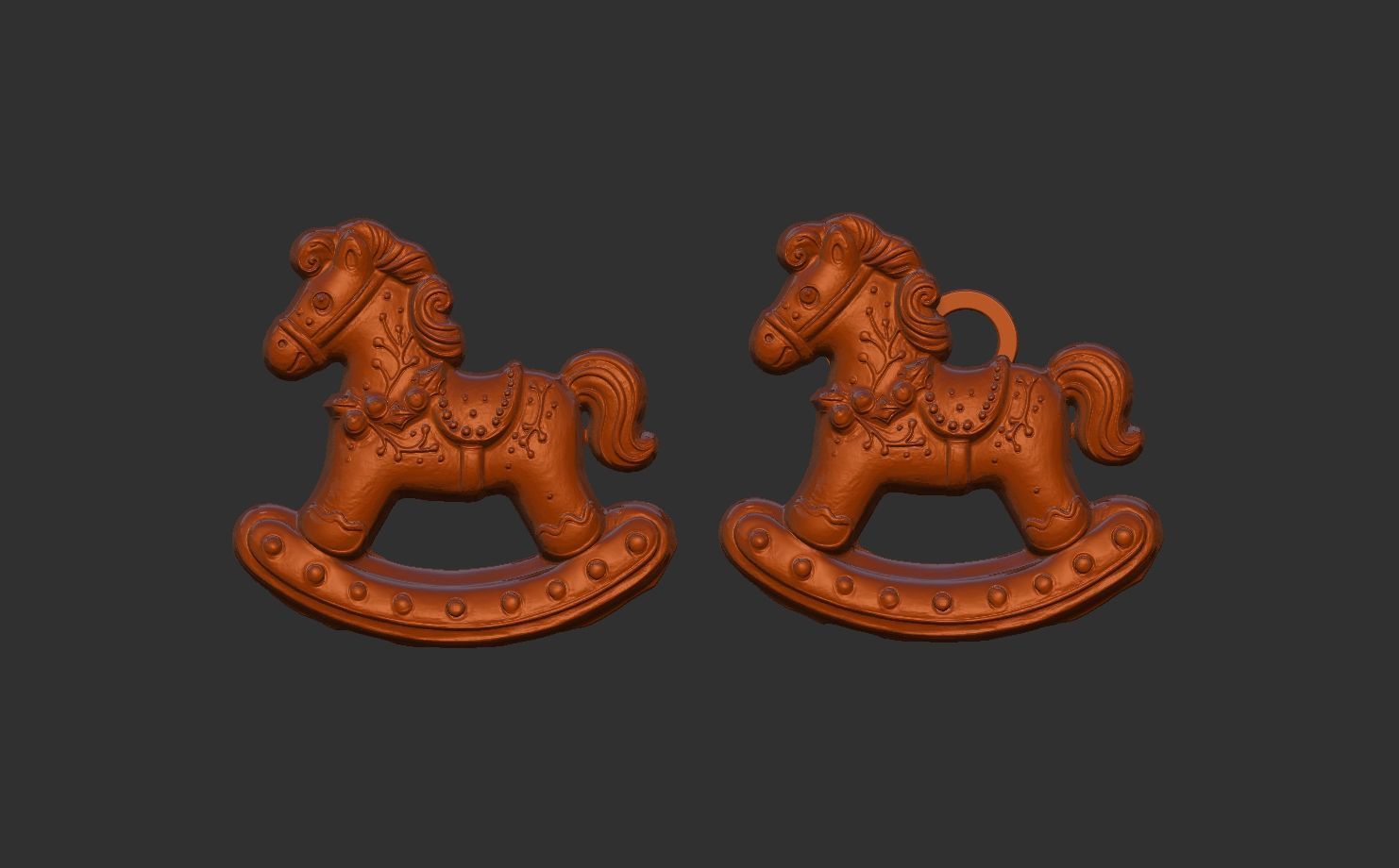 christmas horse decoration 3D print model_10