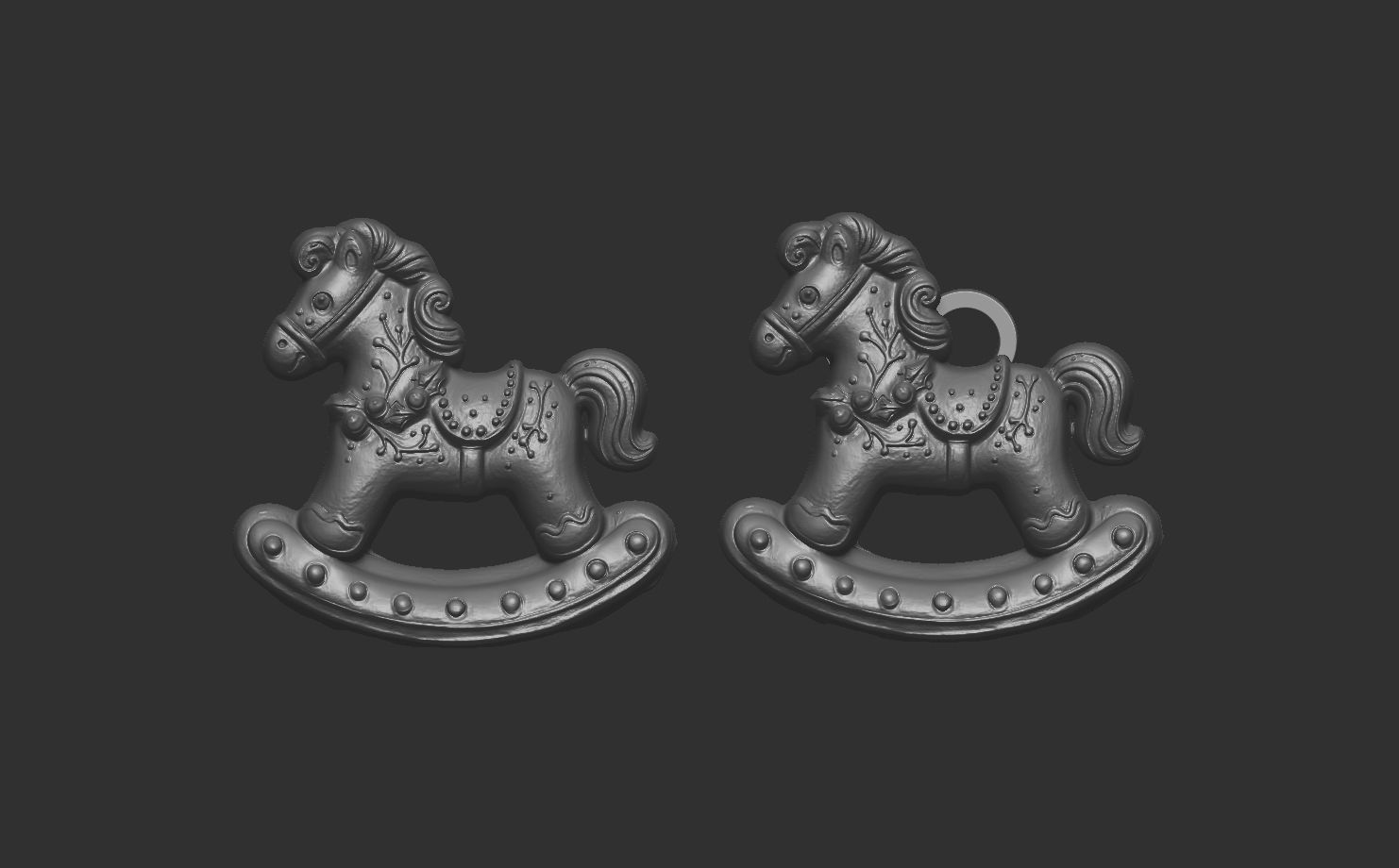 christmas horse decoration 3D print model_6