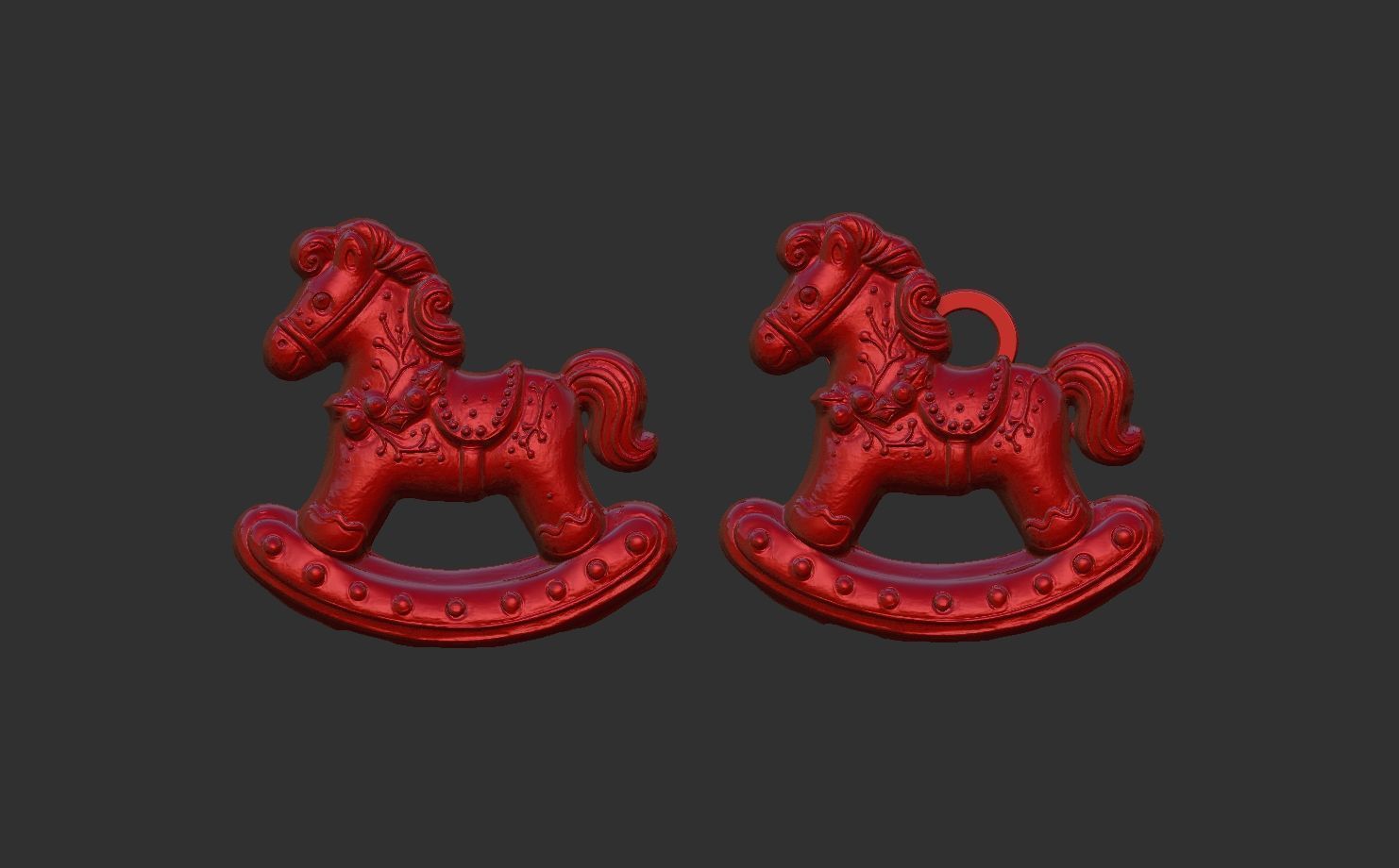 christmas horse decoration 3D print model_7