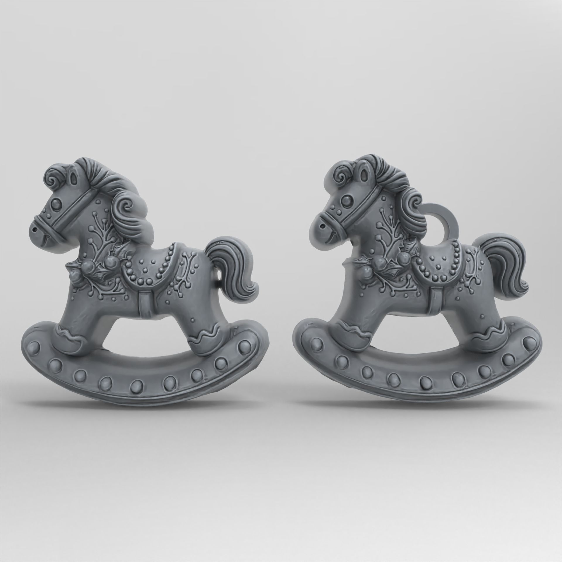 christmas horse decoration 3D print model_1