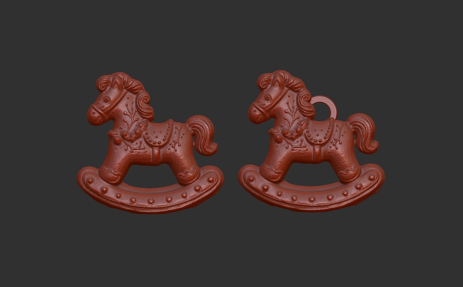 christmas horse decoration 3D print model_5