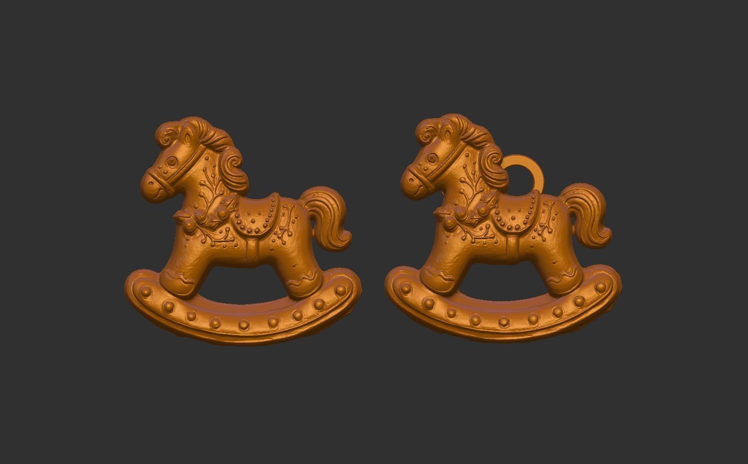 christmas horse decoration 3D print model_9