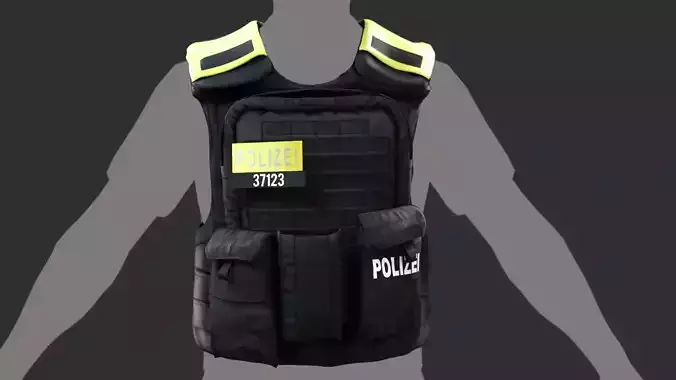 Berlin Police Tactical Vest Polizei FIVEM Uniform  Low-poly 3D model
