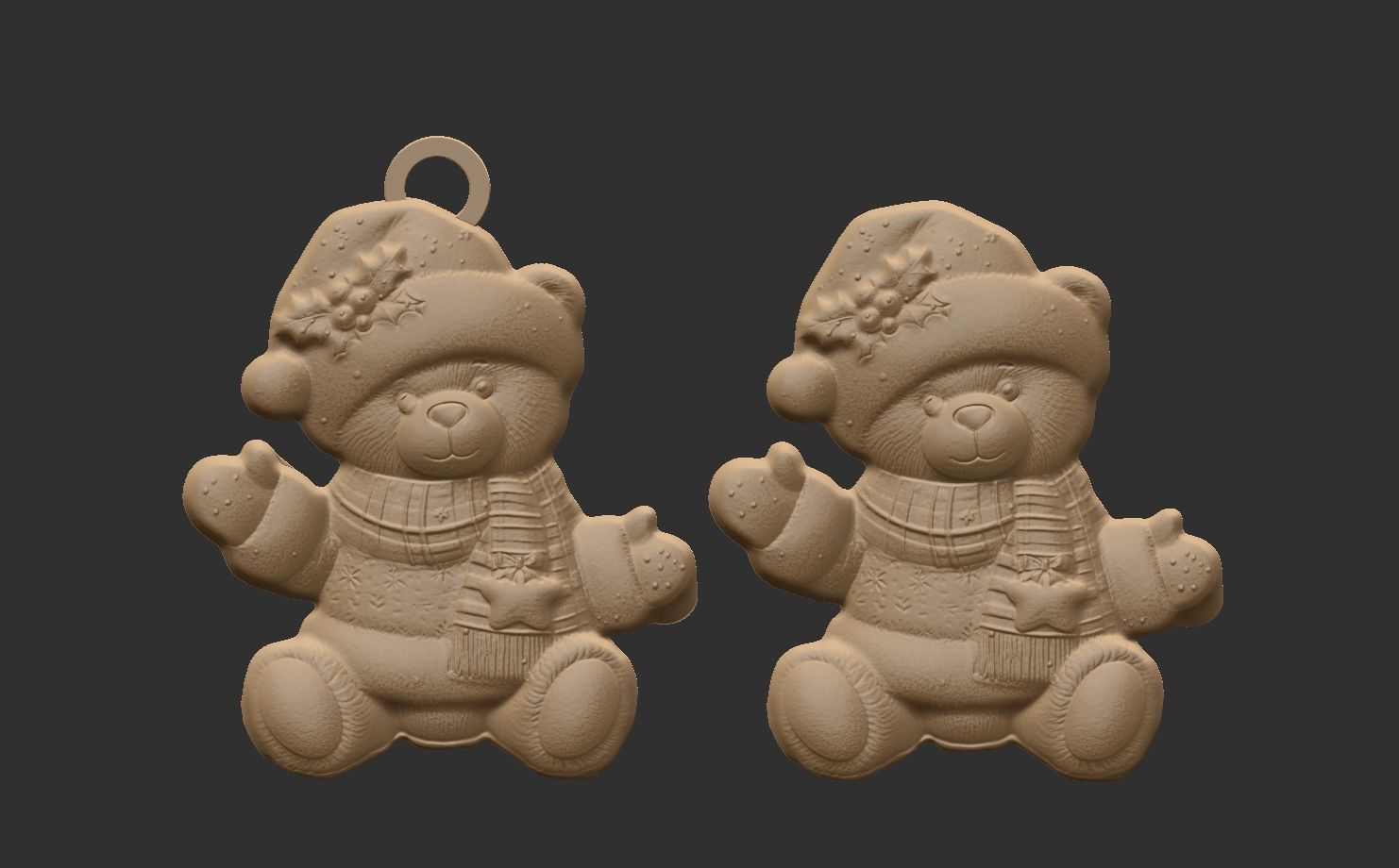 teddy christmas decoration  3D print model_8