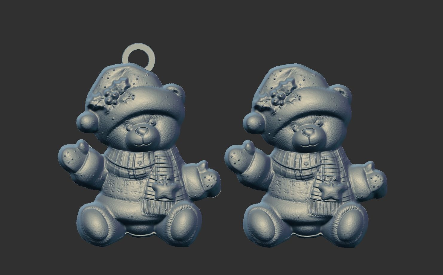 teddy christmas decoration  3D print model_10