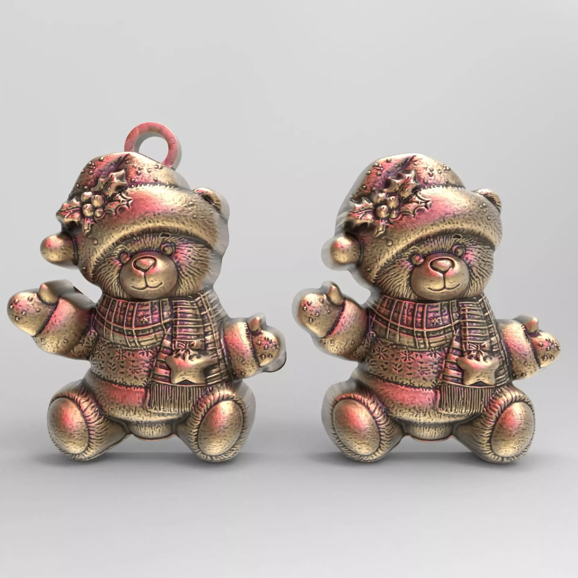 teddy christmas decoration  3D print model_0