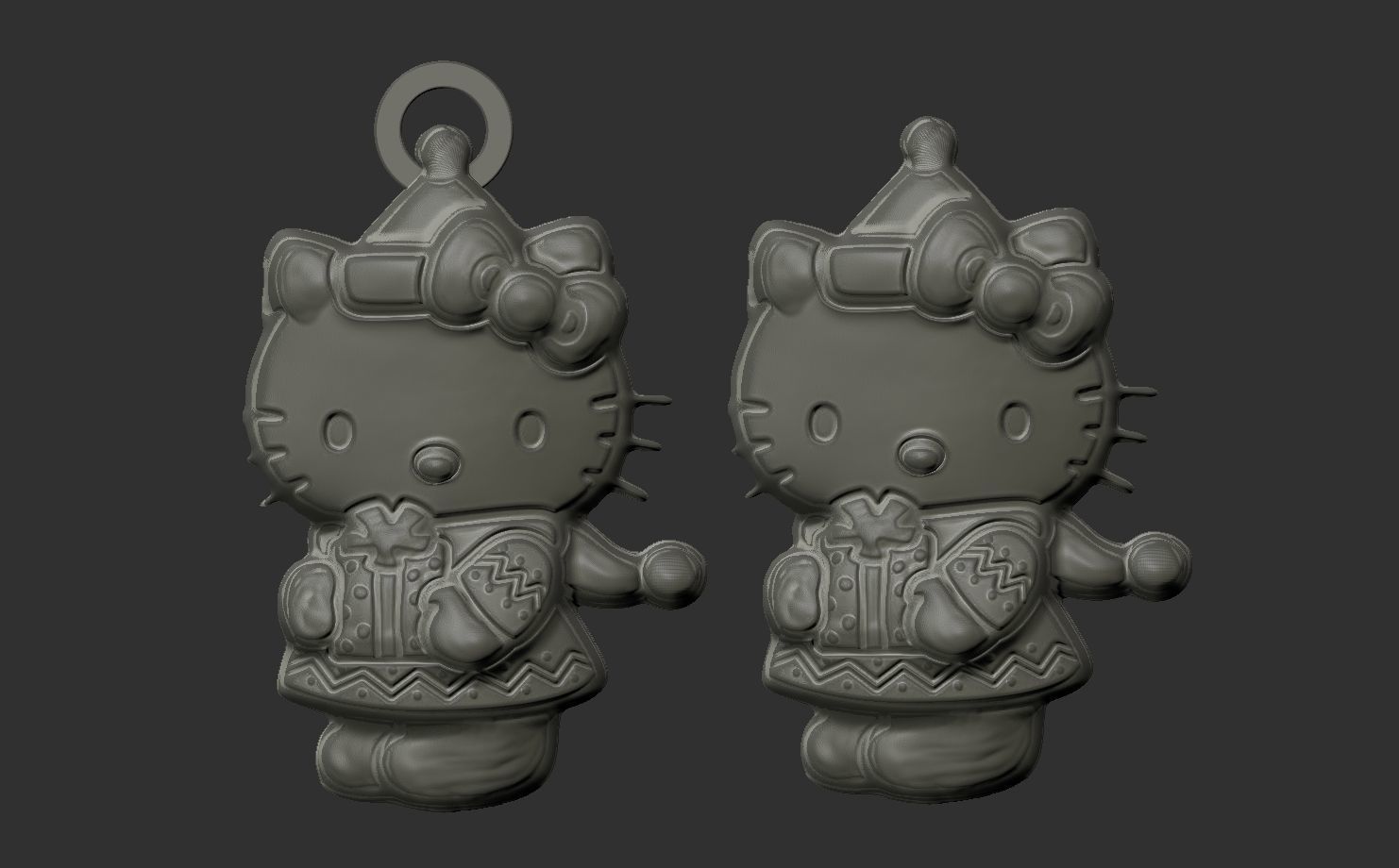 kitty christmas decor  3D print model_5