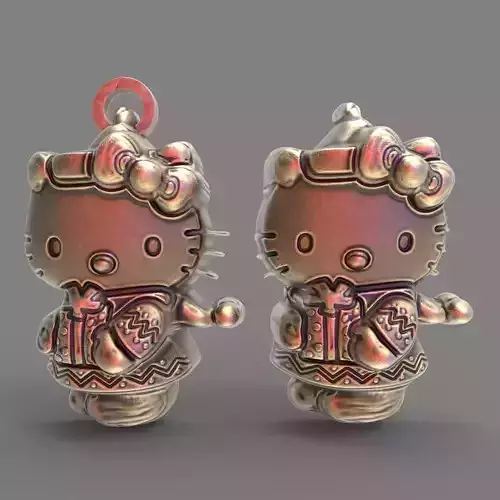 kitty christmas decor  3D print model