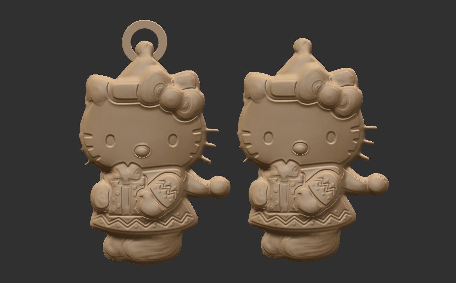 kitty christmas decor  3D print model_4