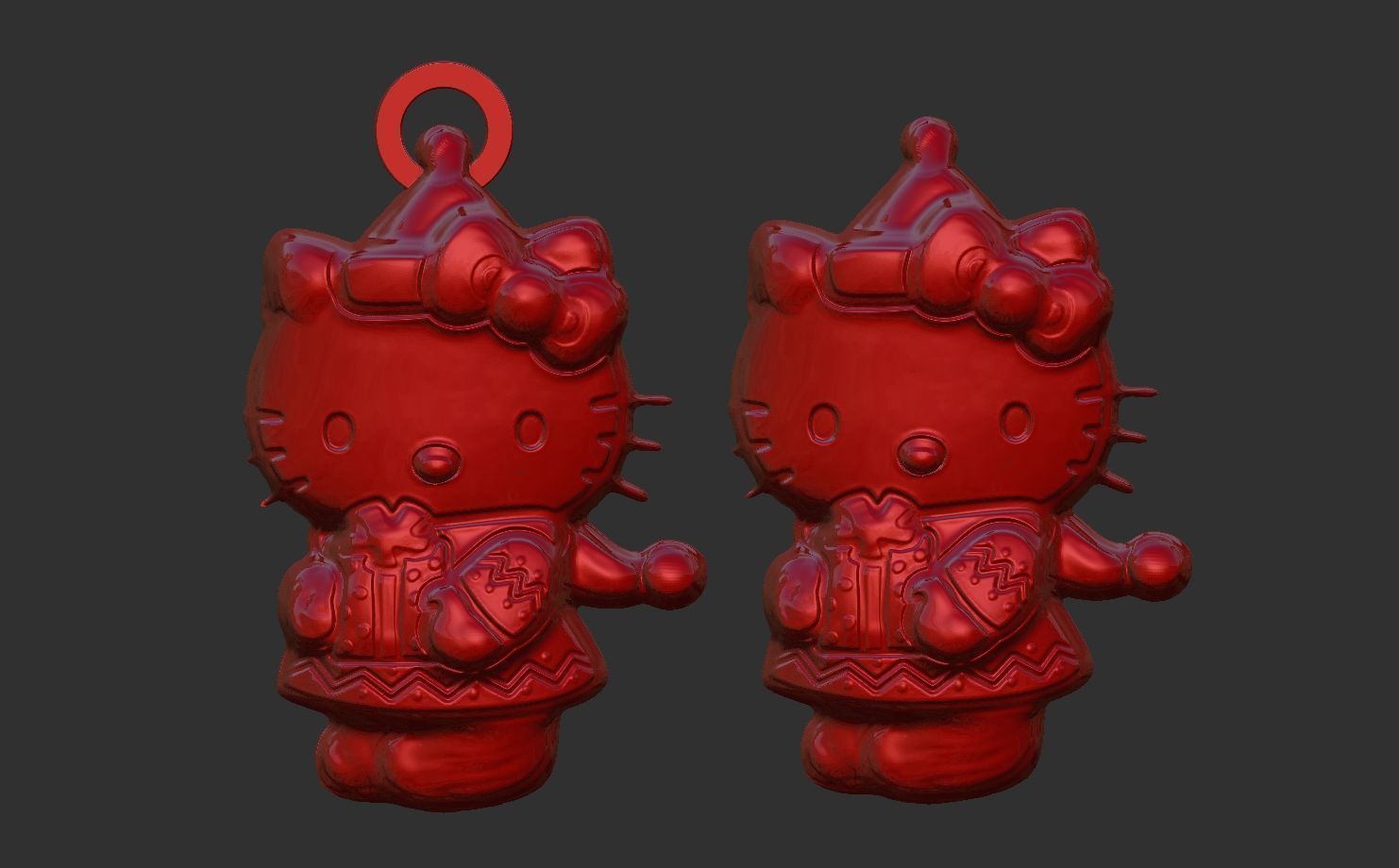 kitty christmas decor  3D print model_6