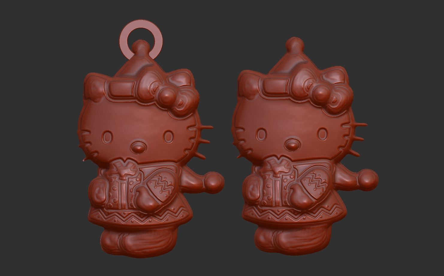kitty christmas decor  3D print model_3