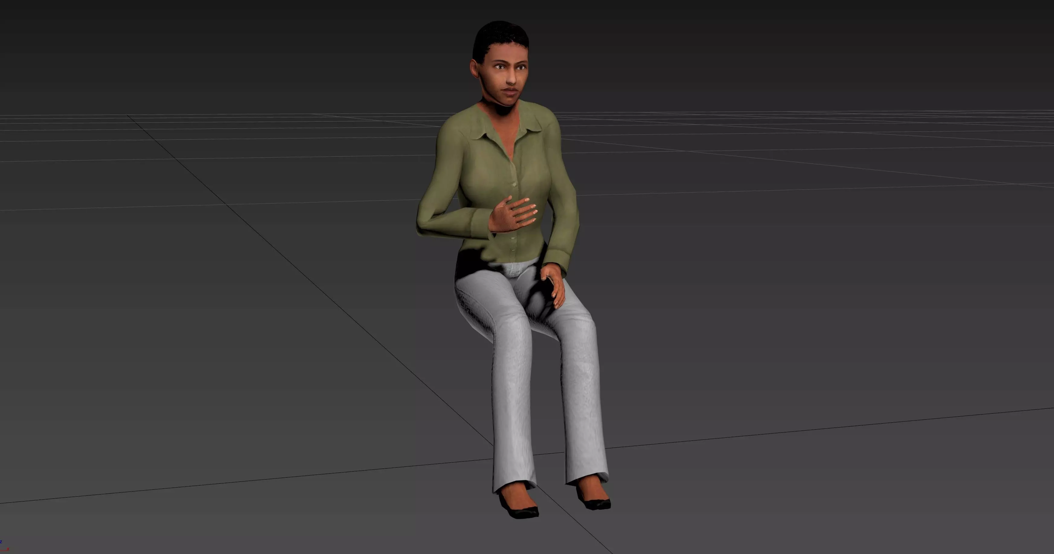 Female Character - Animated Low-poly 3D model