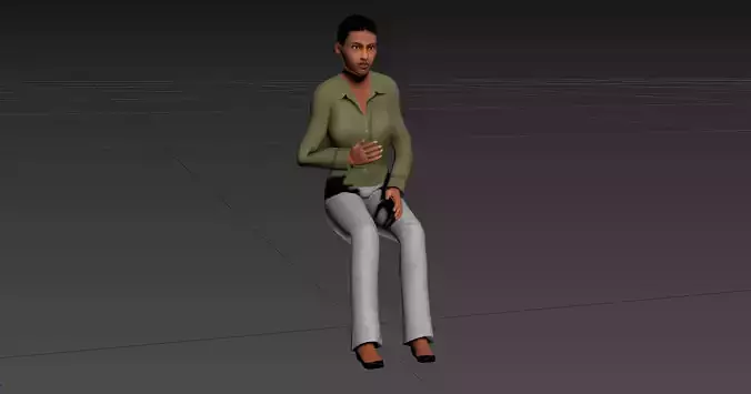 Female Character - Animated Low-poly 3D model