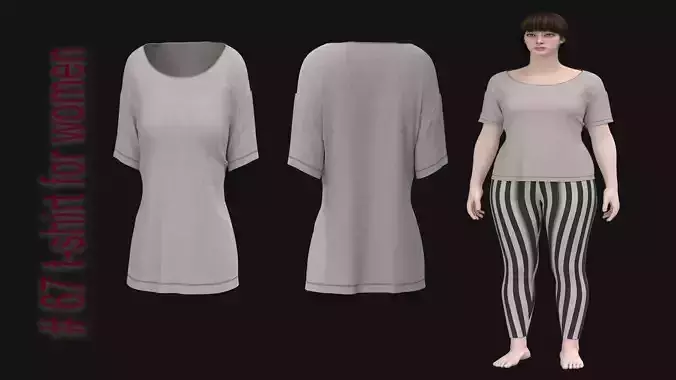 67 t-shirt for women 3D print model