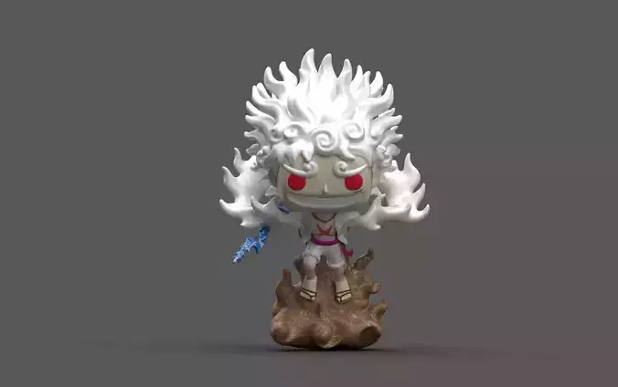 Monkey D Luffy Gear 5 Funko Pop Style Fan Art