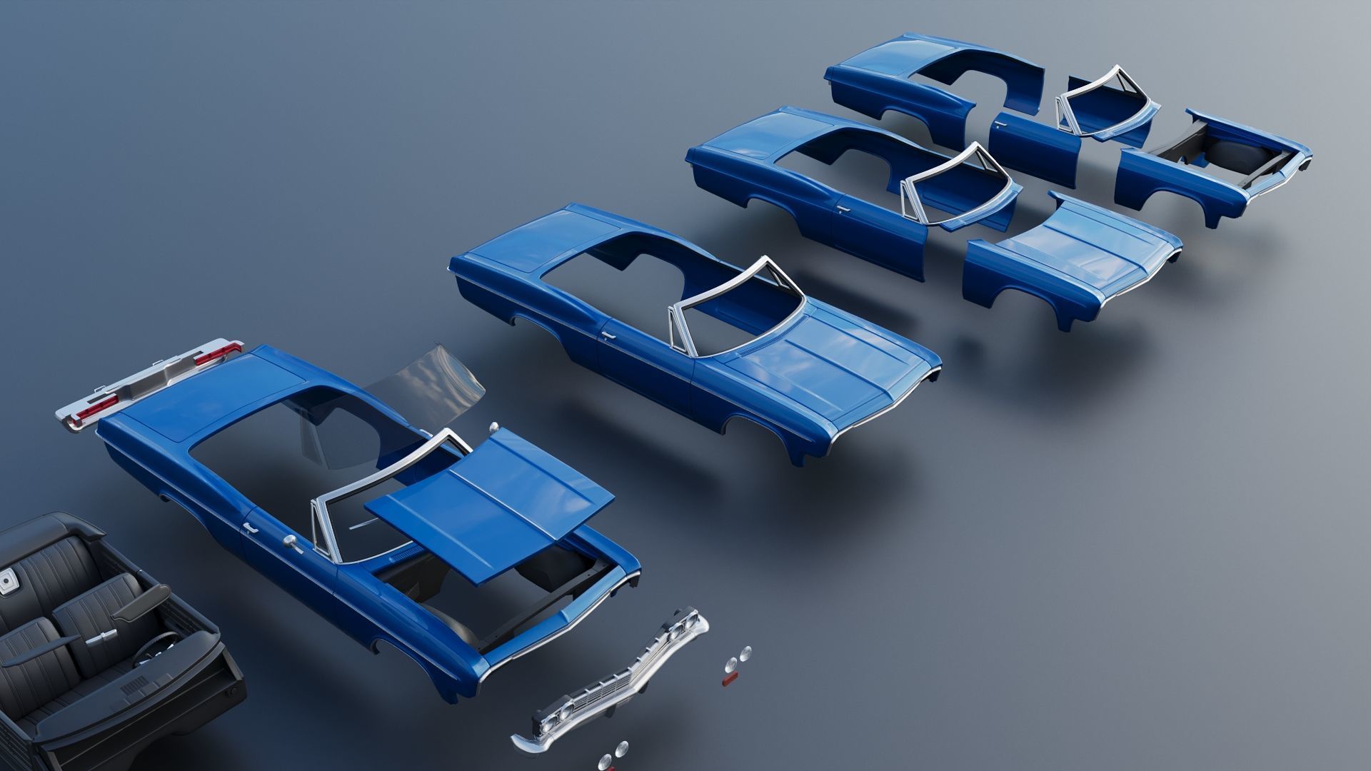 Chevrolet Impala Convertible 1966 3D print model_22