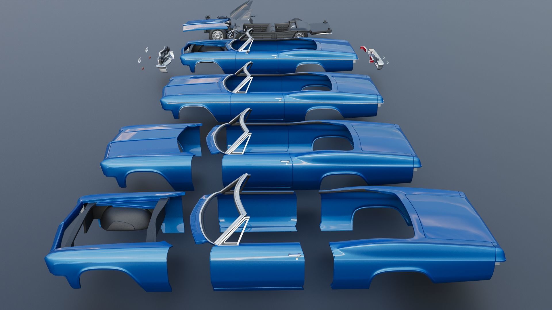 Chevrolet Impala Convertible 1966 3D print model_19