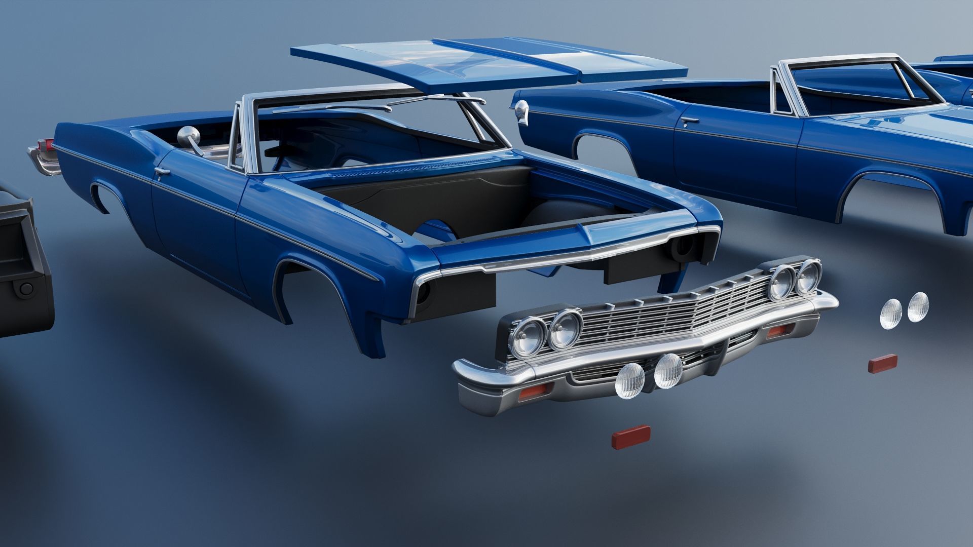 Chevrolet Impala Convertible 1966 3D print model_23