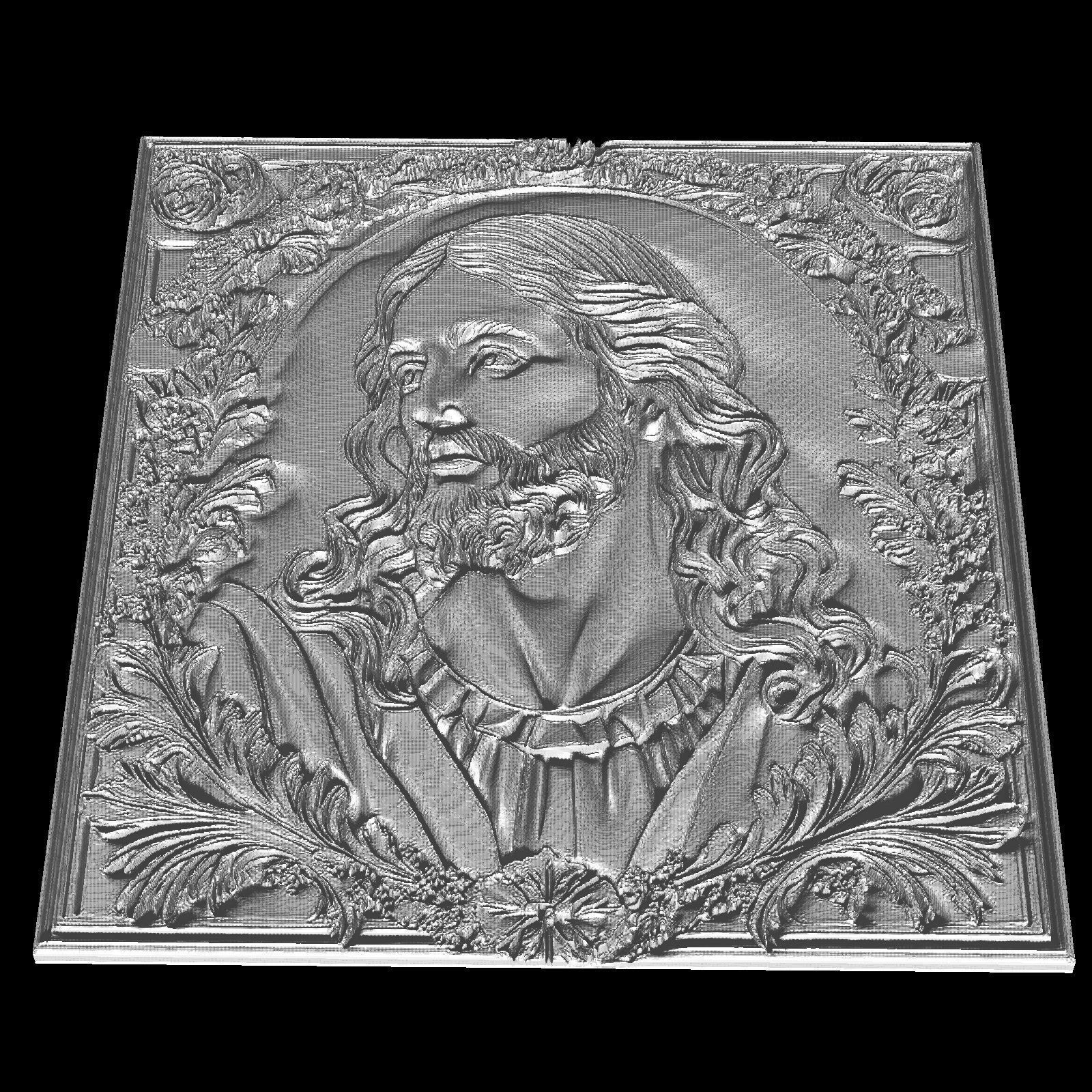 Jesus Christ Bust with Flowers and Serene Features 3D print model_2