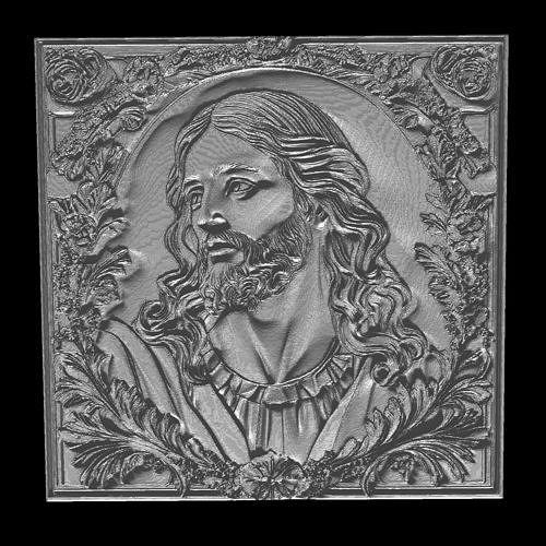 Jesus Christ Bust with Flowers and Serene Features 3D print model